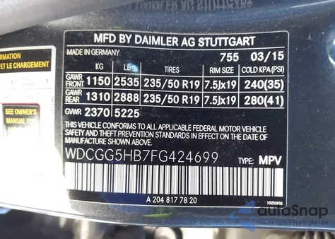 2015 Mercedes-Benz Glk 350 z USA, uszkodzony, nr VIN WDCGG5HB7FG424699